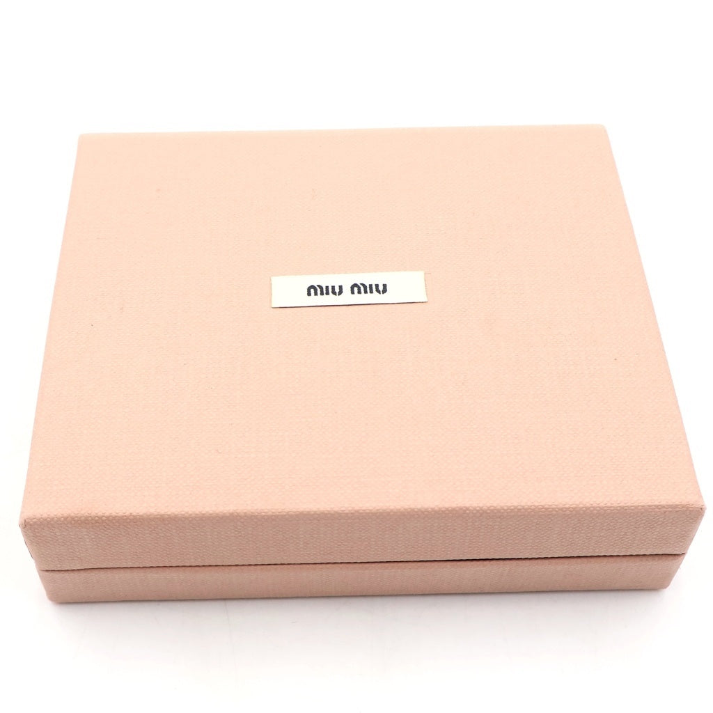 miumiu(ミュウミュウ) マテラッセ カードケース 名刺入れ ホワイト ナッパレザー 5MC076 ゴールド金具 レディース