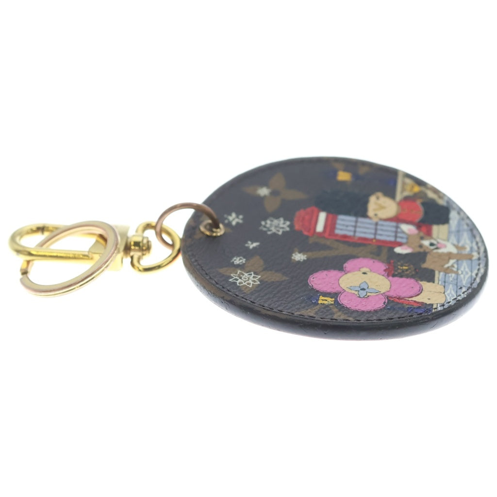 LOUIS VUITTON(ルイヴィトン) ポルト クレ イリュストレ クリスマス キーリング バッグチャーム レッド×ブラウン PVC M00501 ゴールド金具 レディース