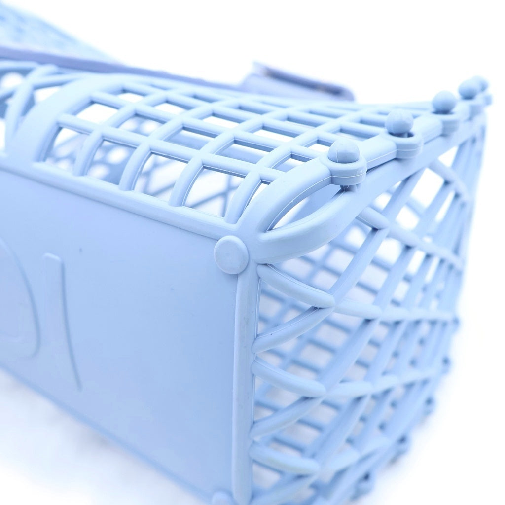 FENDI(フェンディ) バスケット スモール FFロゴ ハンドバッグ ブルー プラスチック 6BH388 レディース