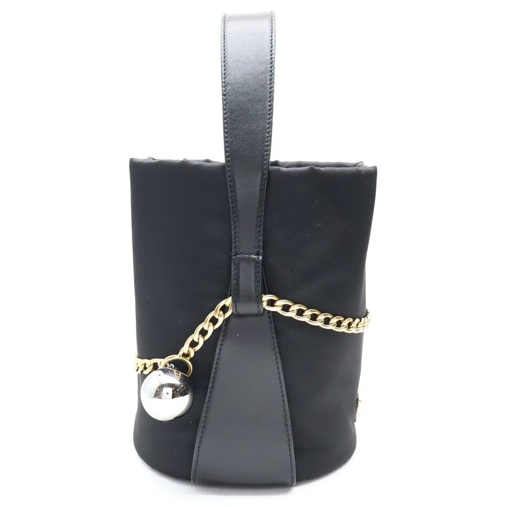 PRADA(プラダ) プチ サック Re-Nylon ミニバケットバッグ ブラック ナイロン/ナッパレザー 1BE088