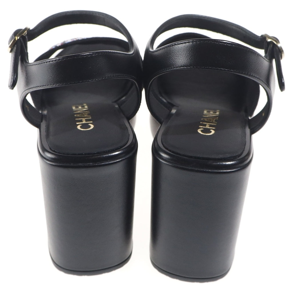 CHANEL(シャネル) 26SS CC Logo Sandals ココマーク プラットフォームサンダル シューズ メッシュ ブラック G47063 レディース