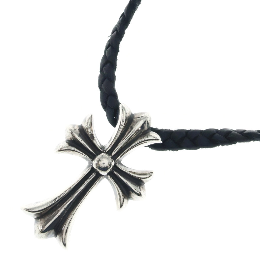 CHROME HEARTS(クロムハーツ) CH CRS SML CL スモールCHクロス レザーブレイド ネックレス SV925 シルバー/ブラック BCA217