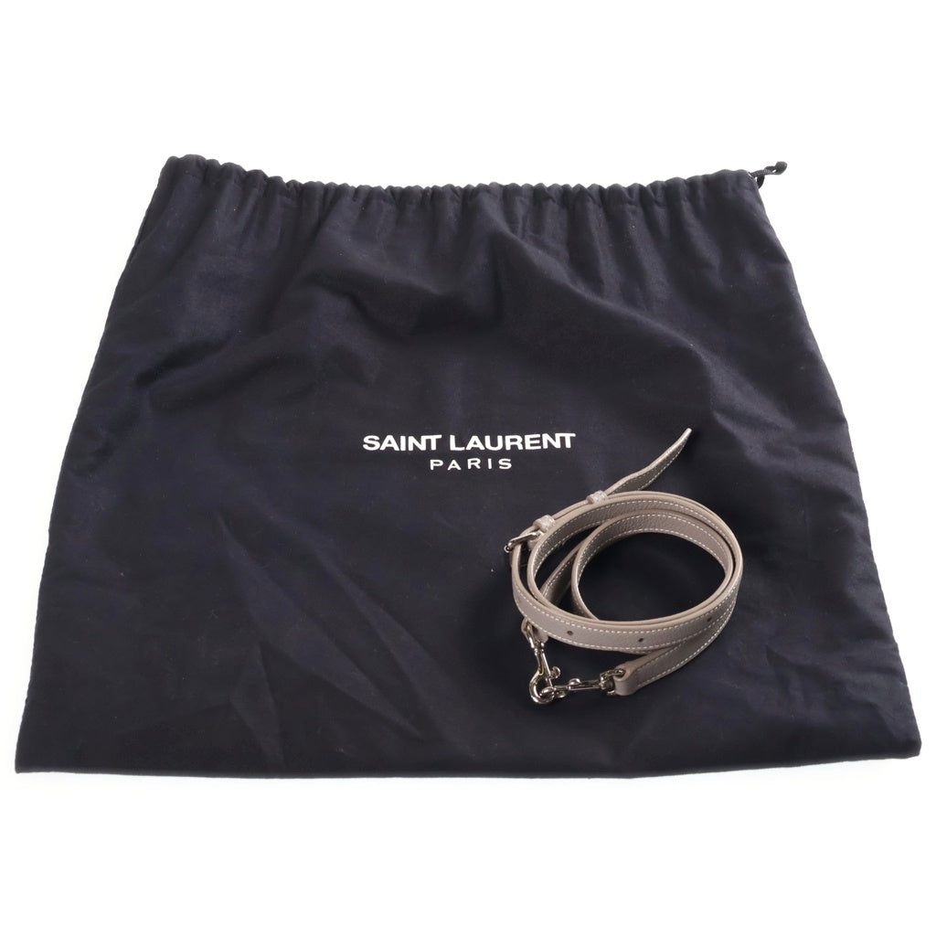 SAINT LAURENT PARIS(サンローランパリ) サック ド ジュール ベイビー 2WAYハンドバッグ ショルダーバッグ グレー レザー 421863 シルバー金具 レディース