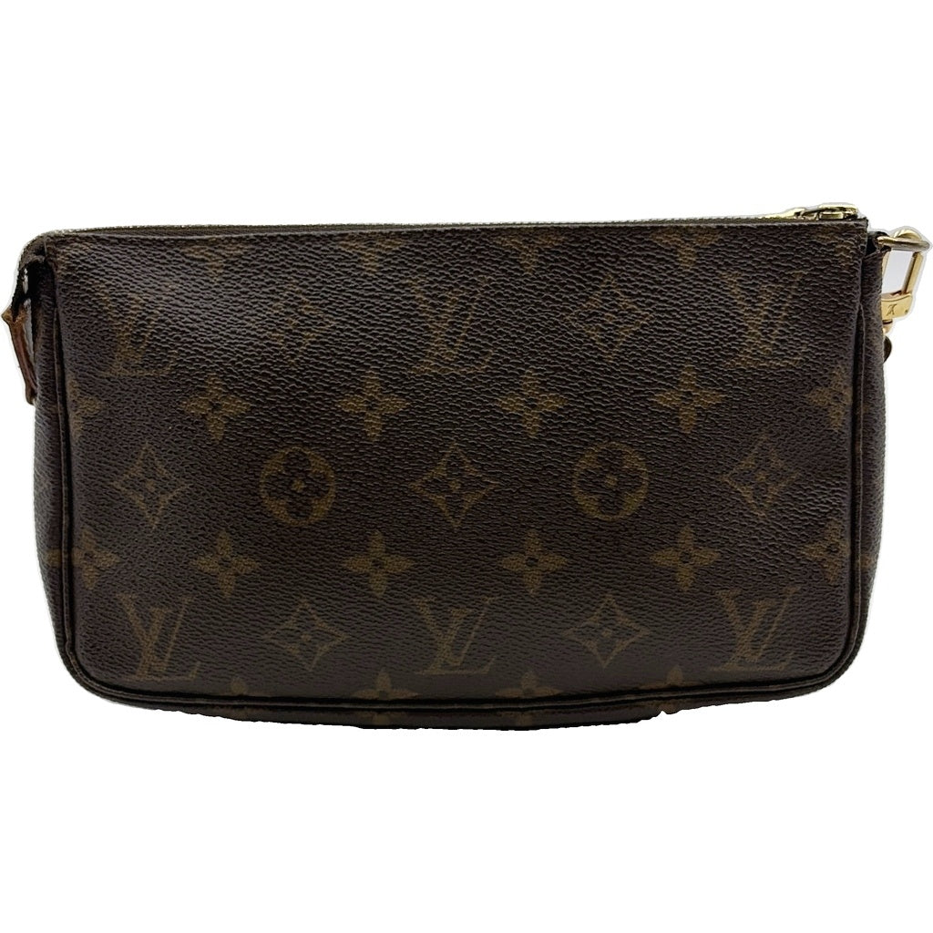 LOUIS VUITTON(ルイヴィトン) モノグラム ポシェットアクセソワール ミニハンドバッグ ケース ブラウン レザー×PVC M40712 ゴールド金具