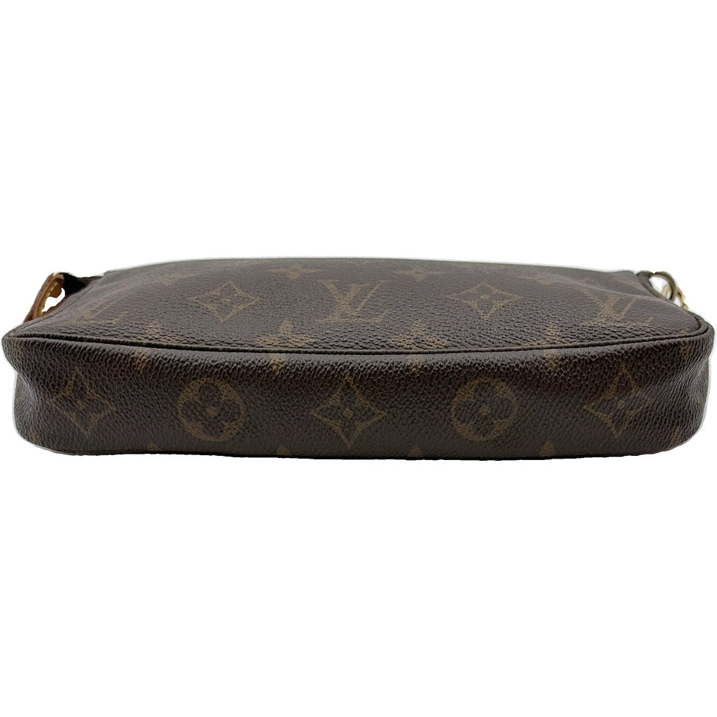 LOUIS VUITTON(ルイヴィトン) モノグラム ポシェットアクセソワール ミニハンドバッグ ケース ブラウン レザー×PVC M40712 ゴールド金具
