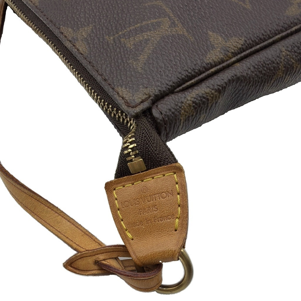 LOUIS VUITTON(ルイヴィトン) モノグラム ポシェットアクセソワール ミニハンドバッグ ケース ブラウン レザー×PVC M40712 ゴールド金具