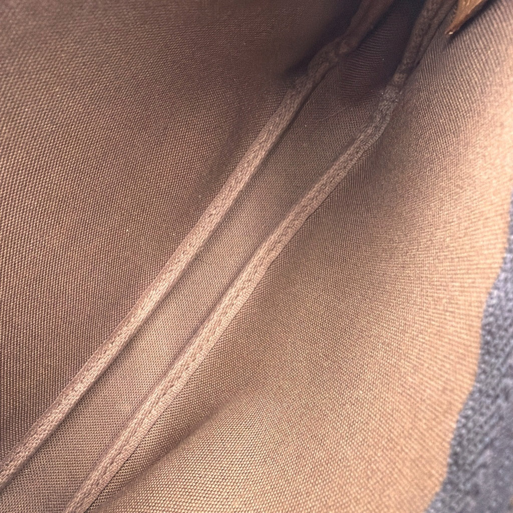 LOUIS VUITTON(ルイヴィトン) モノグラム ポシェットアクセソワール ミニハンドバッグ ケース ブラウン レザー×PVC M40712 ゴールド金具