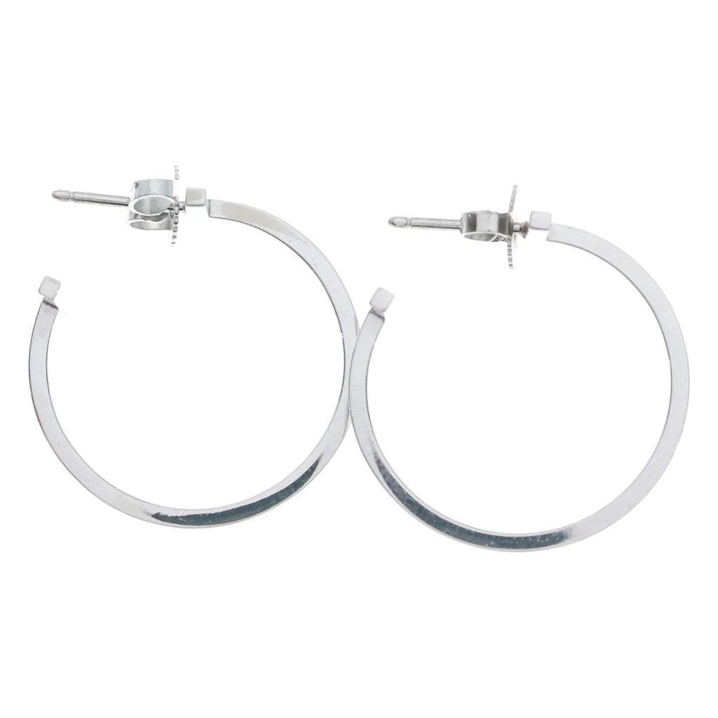 TIFFANY & Co.(ティファニー) Tワイヤー フープ ピアス ミディアム K18ホワイトゴールド シルバー 5.4g