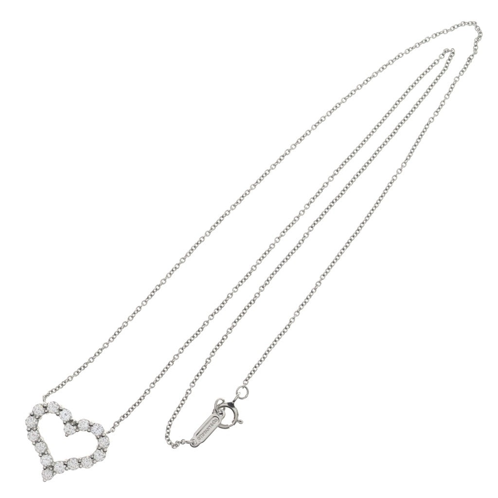 TIFFANY & Co.(ティファニー) センチメンタル ハート パヴェダイヤ ネックレス ペンダント PT950 プラチナ シルバー
