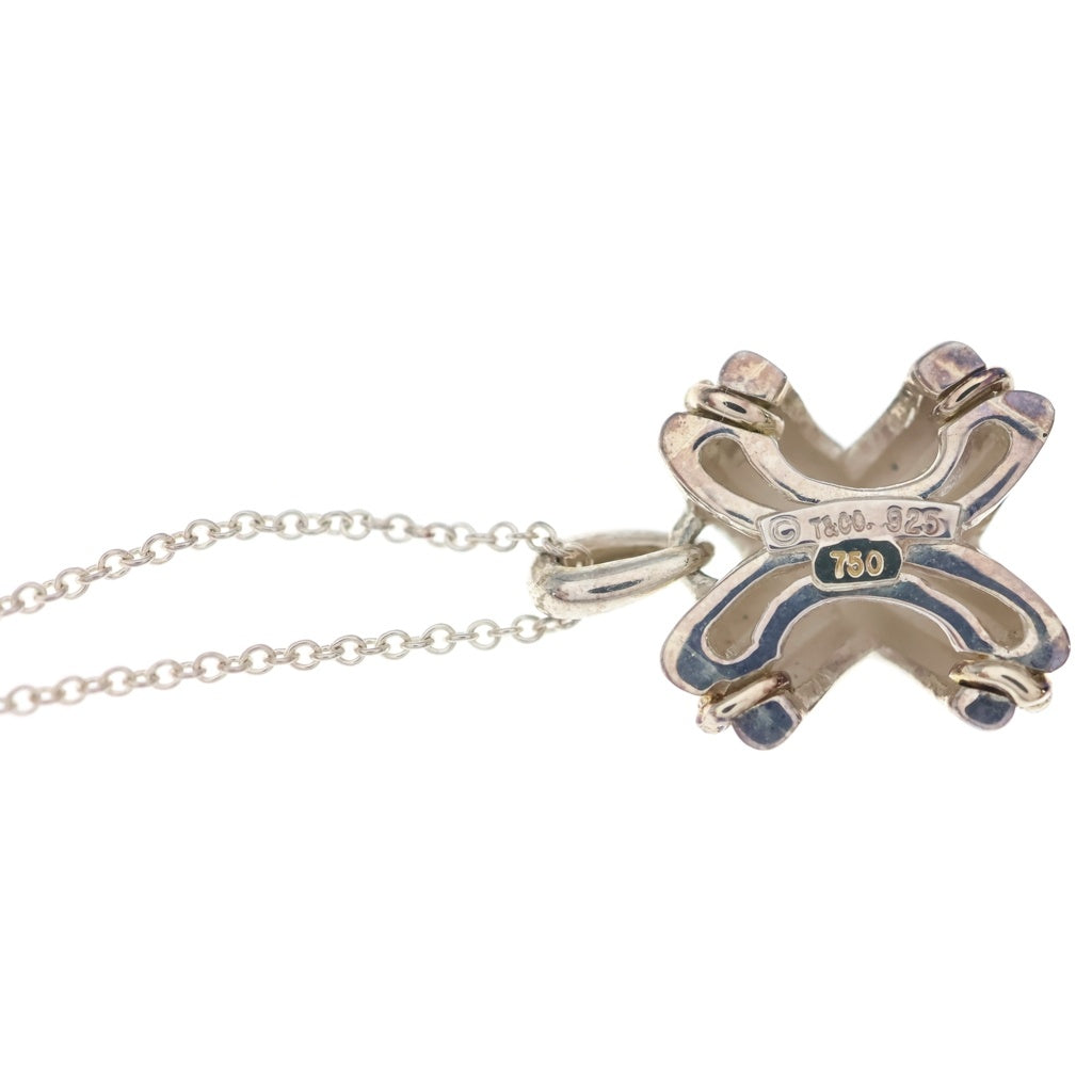 TIFFANY & Co.(ティファニー) シグネチャー クロス ネックレス ペンダント K18イエローゴールド SV925 シルバー レディース