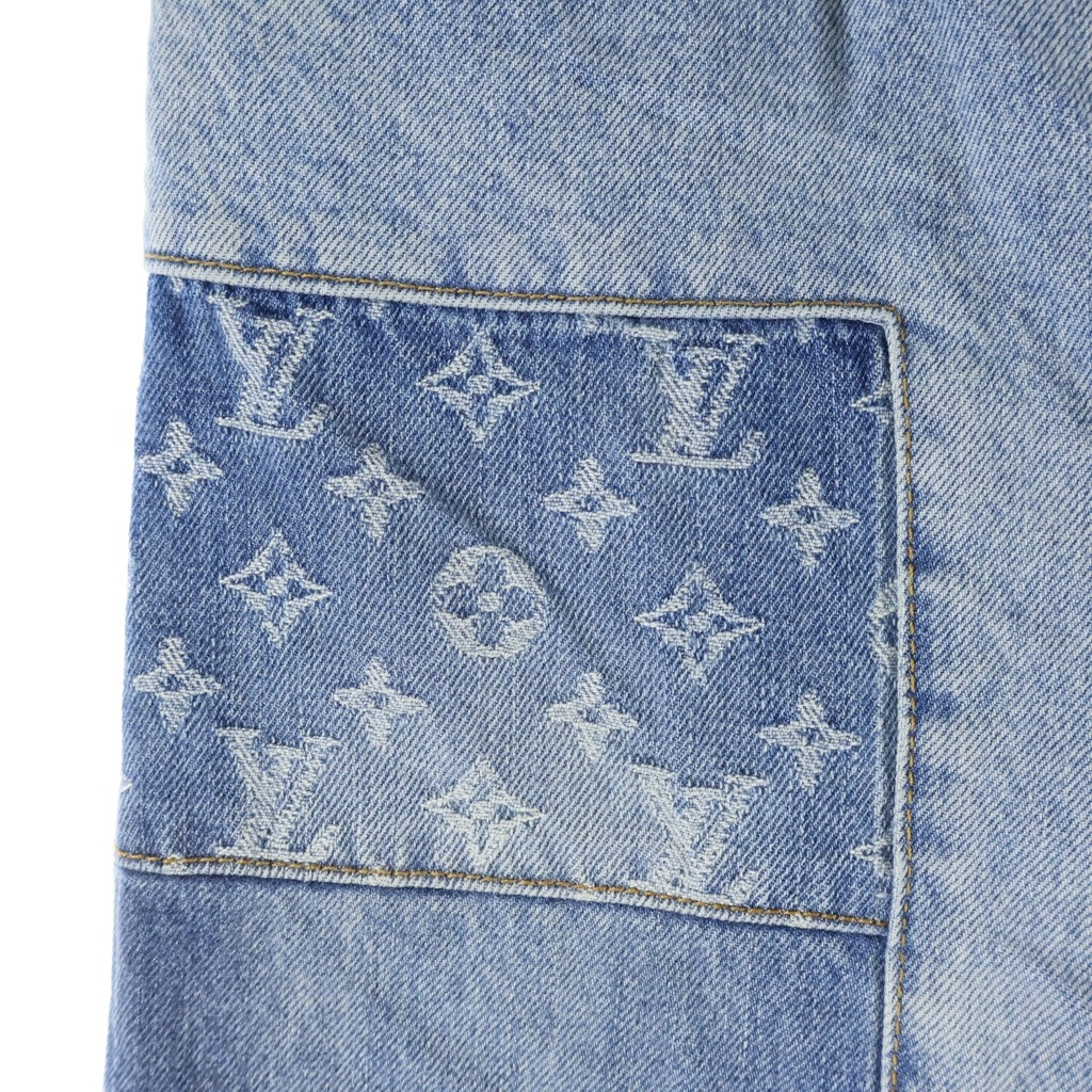 LOUIS VUITTON(ルイヴィトン) 26AW シグネチャー パッチワーク デニムパンツ ストレートジーンズ インディゴブルー 1AKCOK