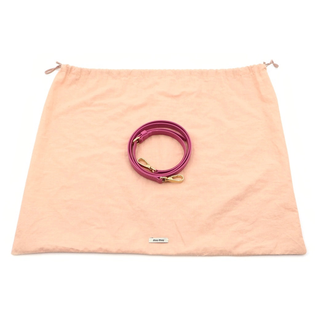 miumiu(ミュウミュウ) マテラッセ 2WAYハンドバッグ ショルダーバッグ ピンク レザー 5BB142 ゴールド金具 レディース