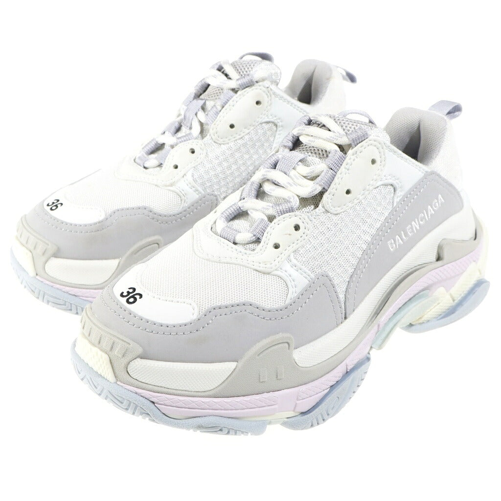 BALENCIAGA(バレンシアガ) TRIPLE S SNEAKER トリプルエス ボリュームソール ローカットスニーカー ホワイト×パステルブルー 524039
