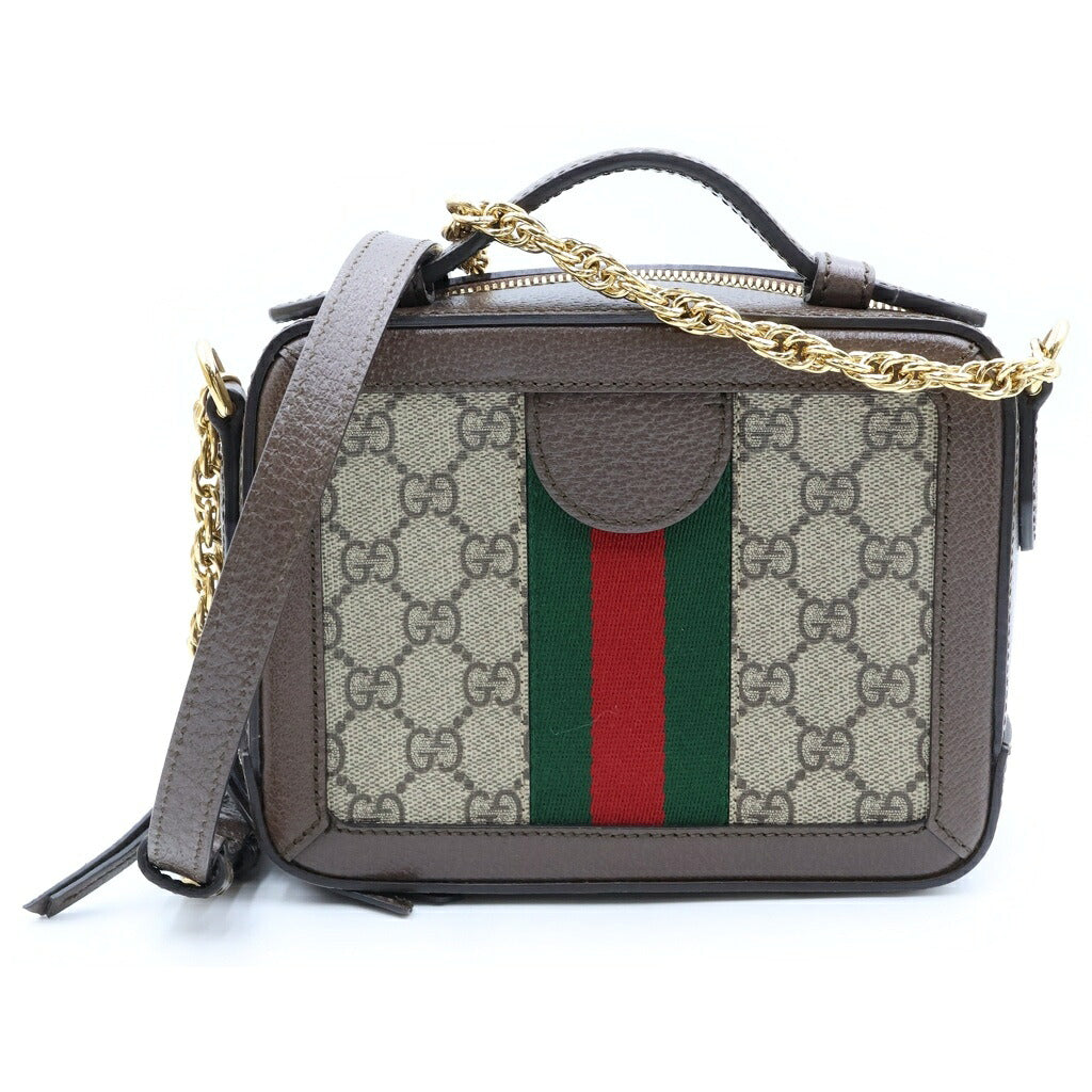 GUCCI(グッチ) オフディア GGスプリーム ミニショルダーバッグ PVCレザー ブラウン 602576