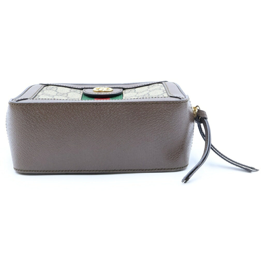 GUCCI(グッチ) オフディア GGスプリーム ミニショルダーバッグ PVCレザー ブラウン 602576