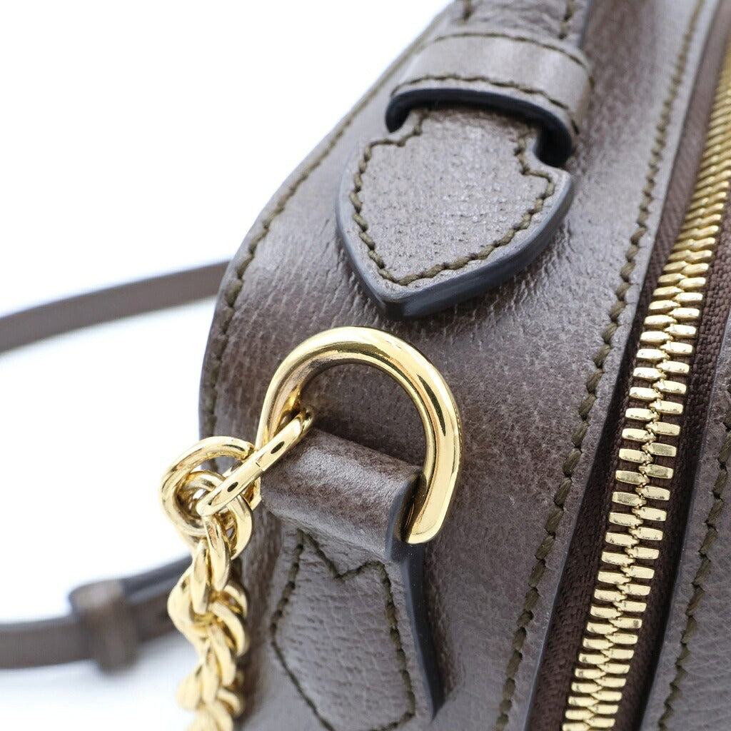 GUCCI(グッチ) オフディア GGスプリーム ミニショルダーバッグ PVCレザー ブラウン 602576