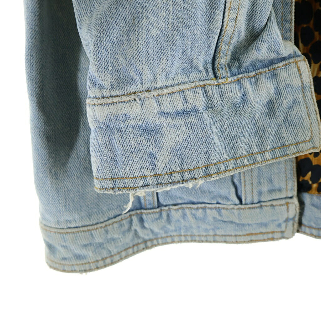 DOLCE & GABBANA(ドルチェアンドガッバーナ) レオパード ペンキ加工 デニムジャケット インディゴ JK3H 9415