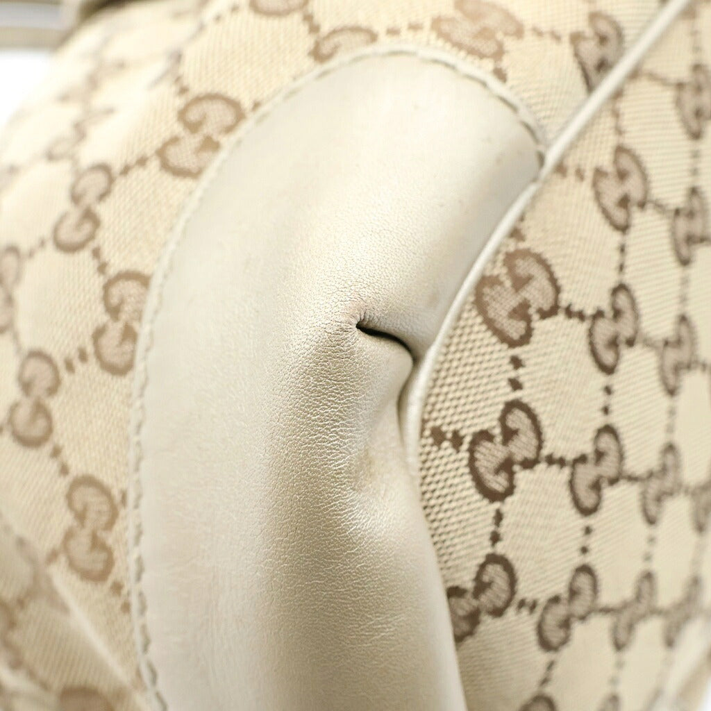 GUCCI(グッチ) GG柄 スーキー 2WAYハンドバッグ ショルダーバッグ ベージュ キャンバス×レザー 247902 ゴールド金具