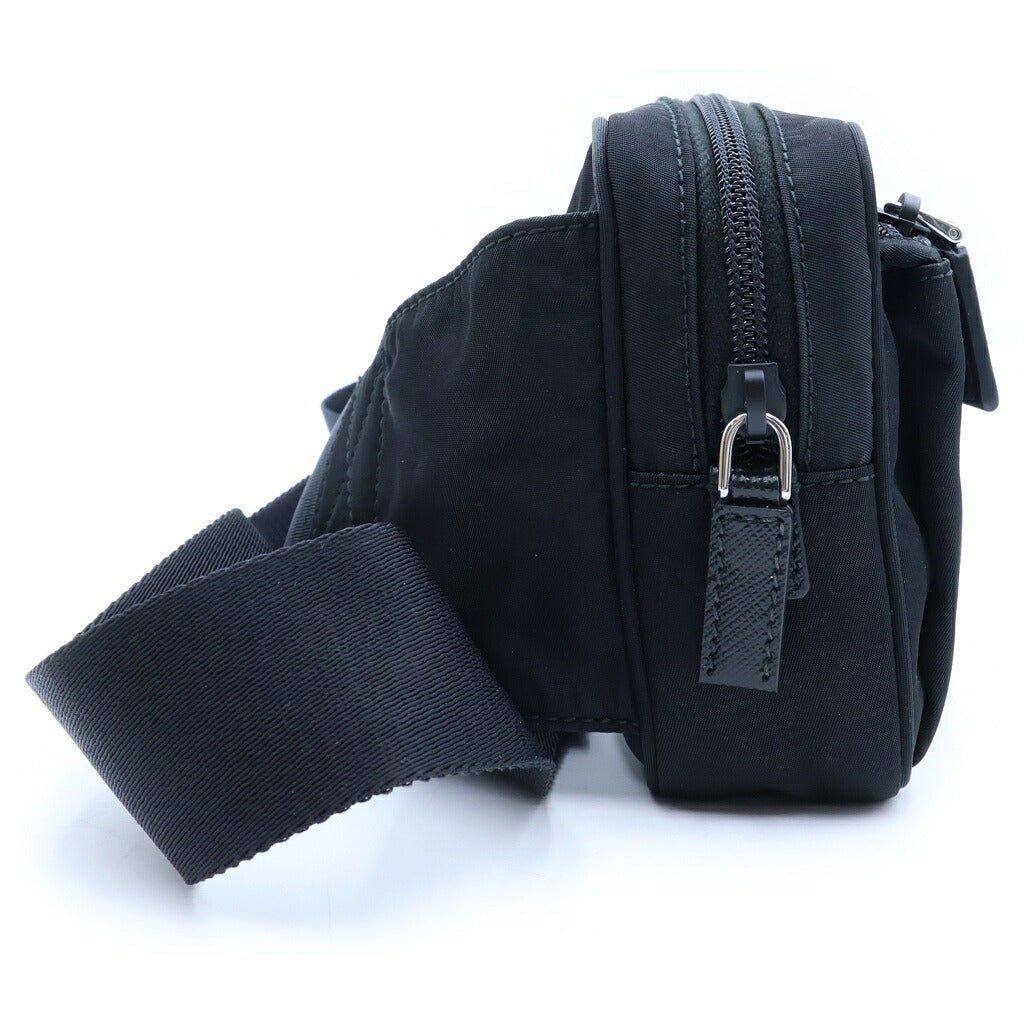 PRADA(プラダ) Re-Nylon トライアングルロゴ リナイロン ウエストバッグ ボディバッグ ナイロン サフィアーノレザー ブラック 2VL977