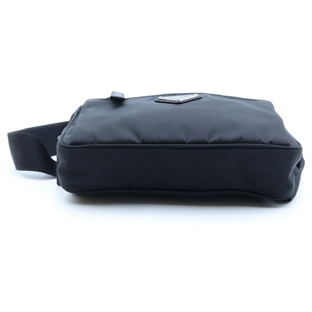PRADA(プラダ) Re-Nylon トライアングルロゴ リナイロン ウエストバッグ ボディバッグ ナイロン サフィアーノレザー ブラック 2VL977