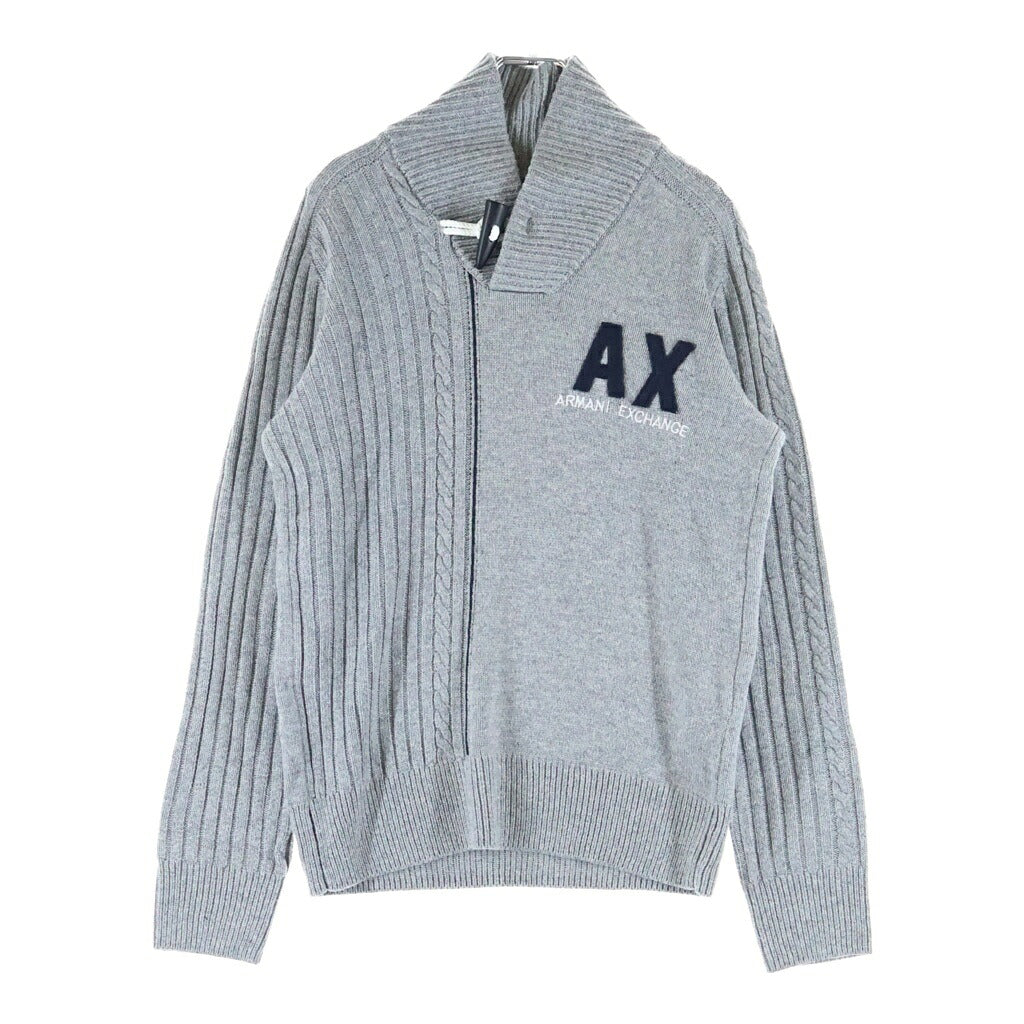 Armani Exchange(アルマーニ エクスチェンジ) AXロゴニットプルオーバー ハイネックニット グレー 6KZM1L ZMY1Z