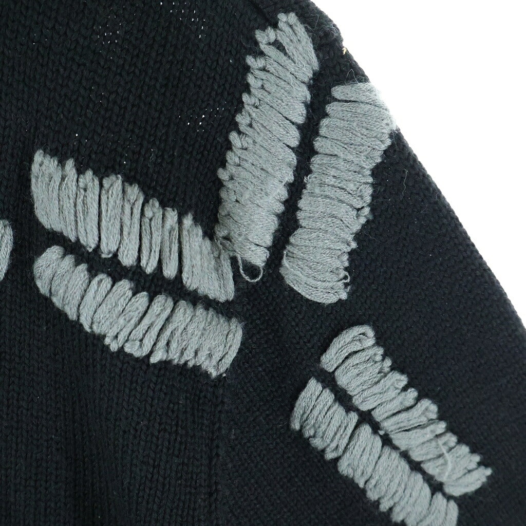 EMPORIO ARMANI(エンポリオアルマーニ) EA7 刺繍 ジップアップニット ドライバーズニット ブラック 103723