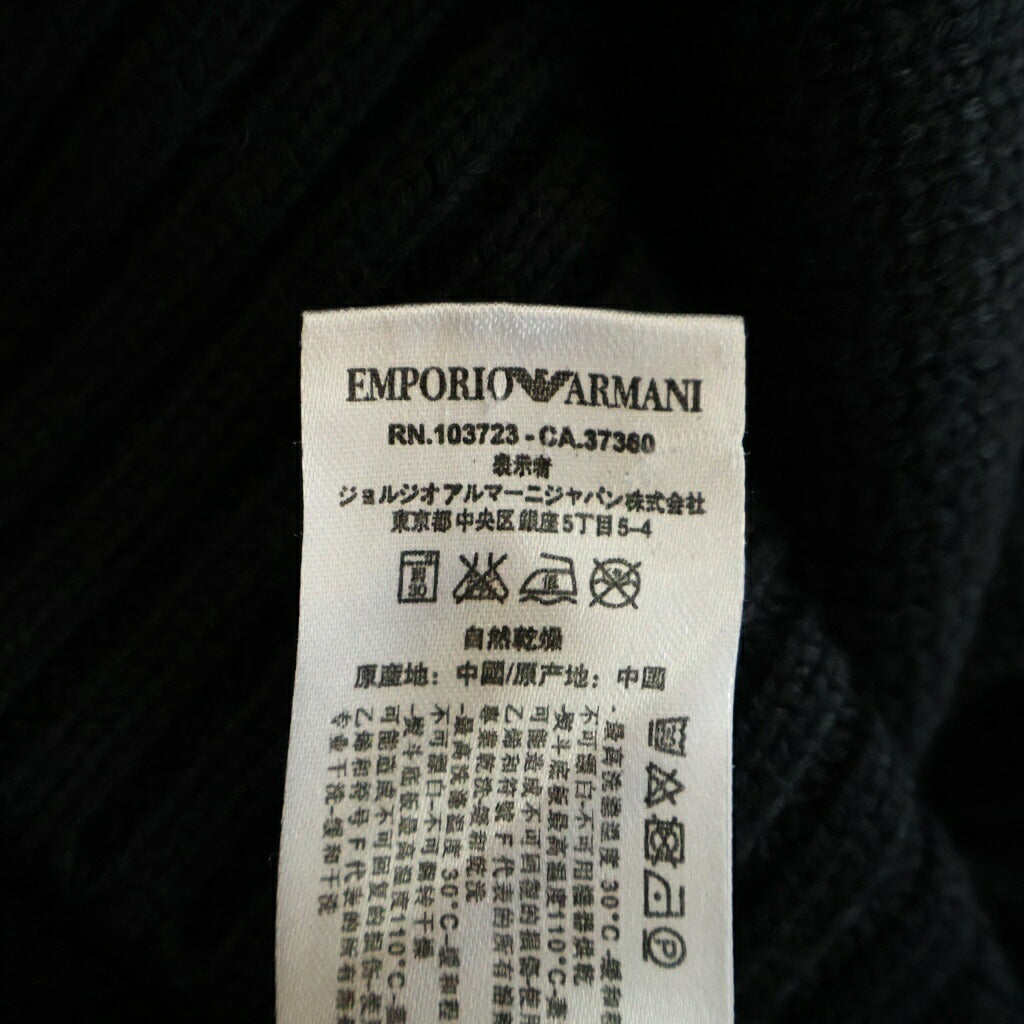 EMPORIO ARMANI(エンポリオアルマーニ) EA7 刺繍 ジップアップニット ドライバーズニット ブラック 103723