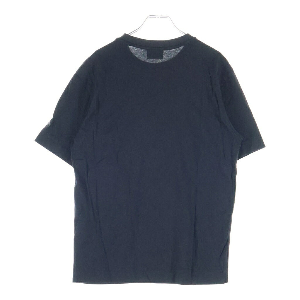 EMPORIO ARMANI(エンポリオアルマーニ) フロントロゴ刺繍 クルーネック半袖Tシャツ カットソー ブラック 3H1TN4 1JCQZ