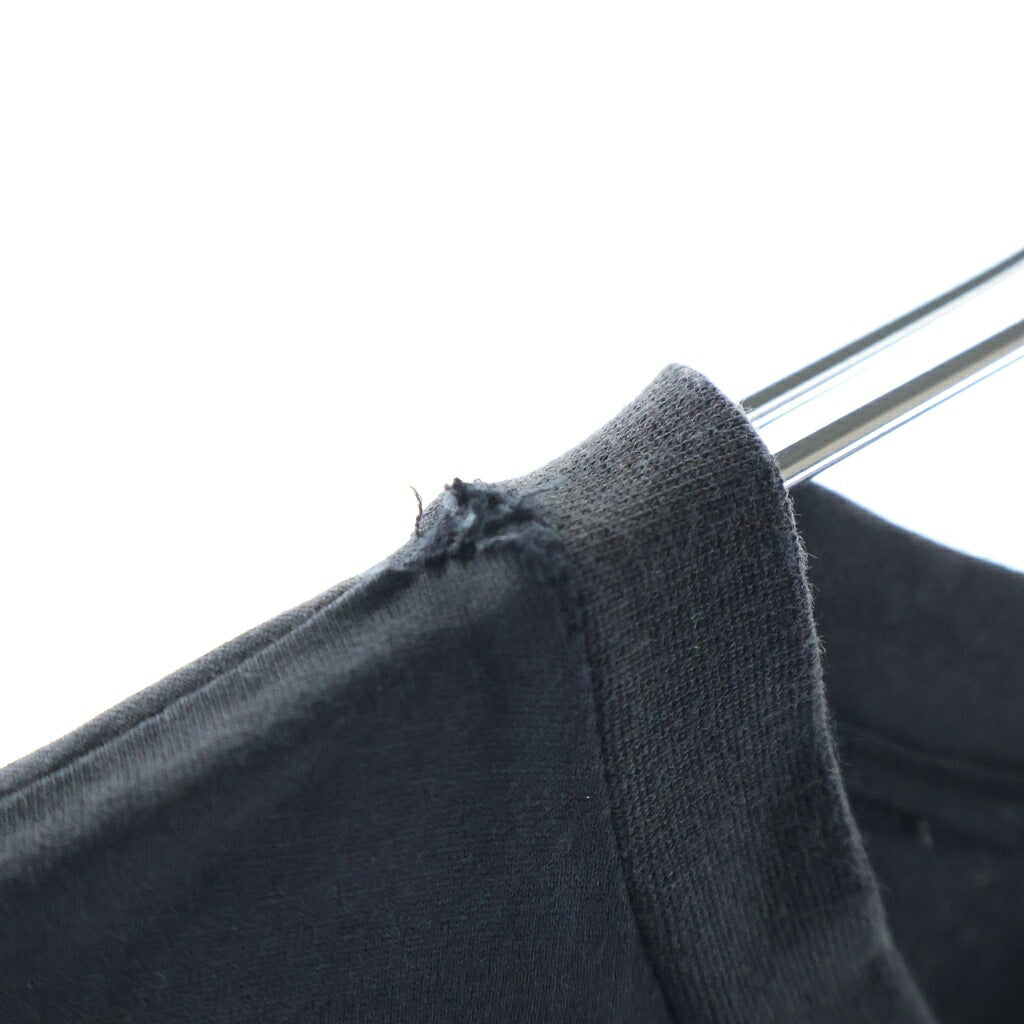 EMPORIO ARMANI(エンポリオアルマーニ) フロントロゴ刺繍 クルーネック半袖Tシャツ カットソー ブラック 3H1TN4 1JCQZ