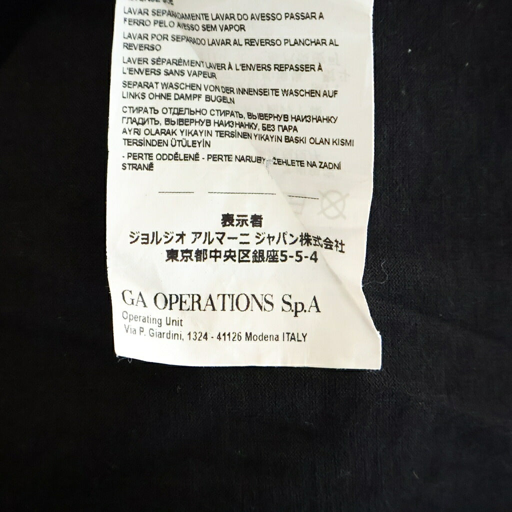 EMPORIO ARMANI(エンポリオアルマーニ) フロントロゴ刺繍 クルーネック半袖Tシャツ カットソー ブラック 3H1TN4 1JCQZ