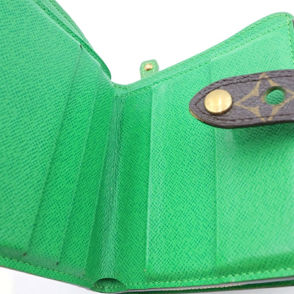 LOUIS VUITTON(ルイヴィトン) モノグラム ペルフォ コンパクトジップウォレット 二つ折り財布 ブラウン/グリーン