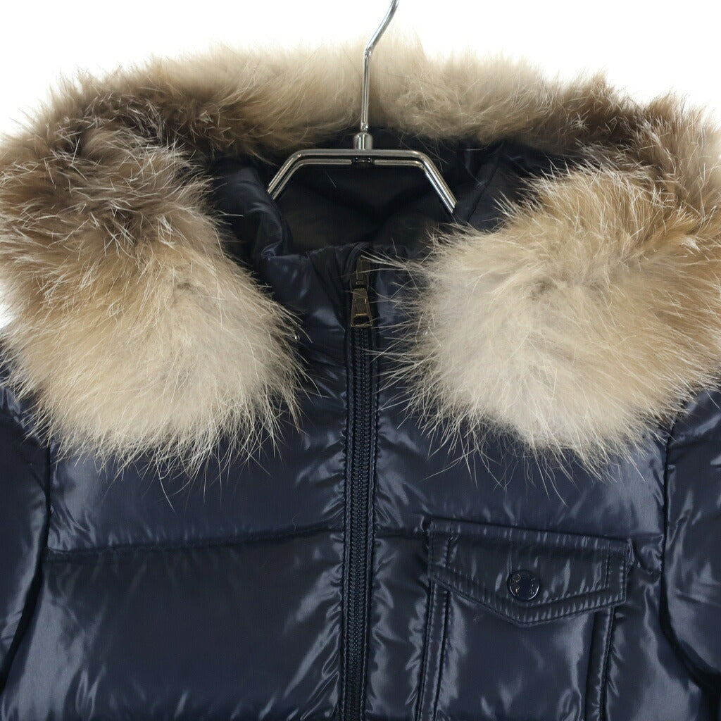 MONCLER(モンクレール) ECRINS GIUBBOTTO ファーフードナイロンダウンジャケット ネイビー キッズ G29511A52602 68950
