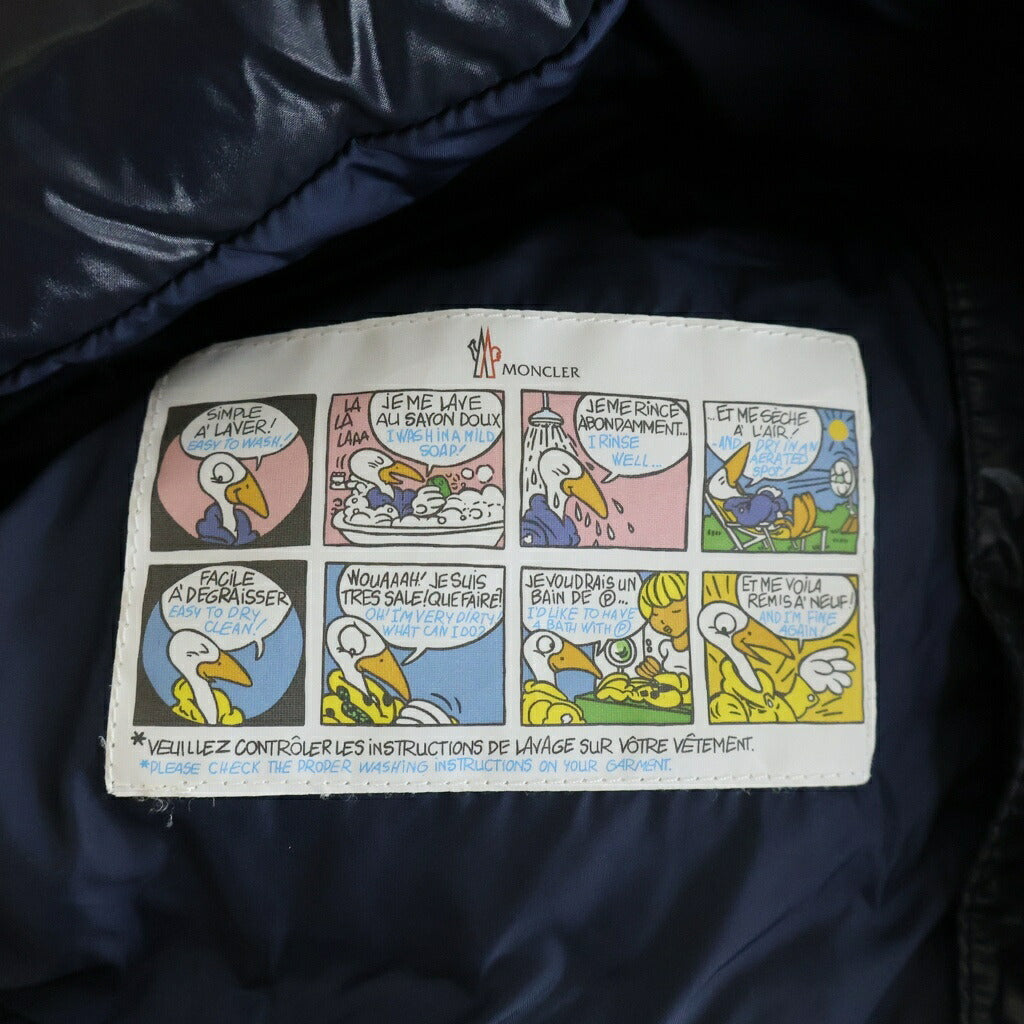 MONCLER(モンクレール) ECRINS GIUBBOTTO ファーフードナイロンダウンジャケット ネイビー キッズ G29511A52602 68950