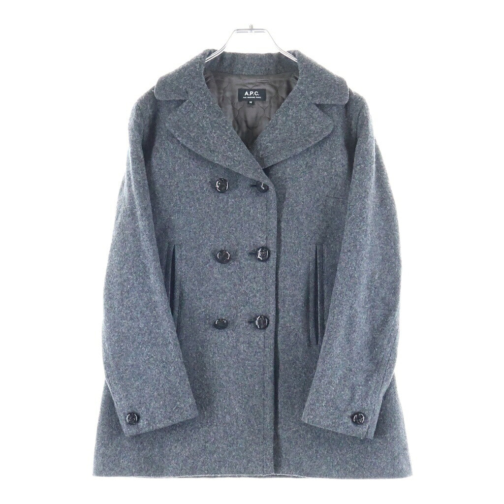 A.P.C(アーペーセー) ダブルボタンウールロングチェスターコート グレー