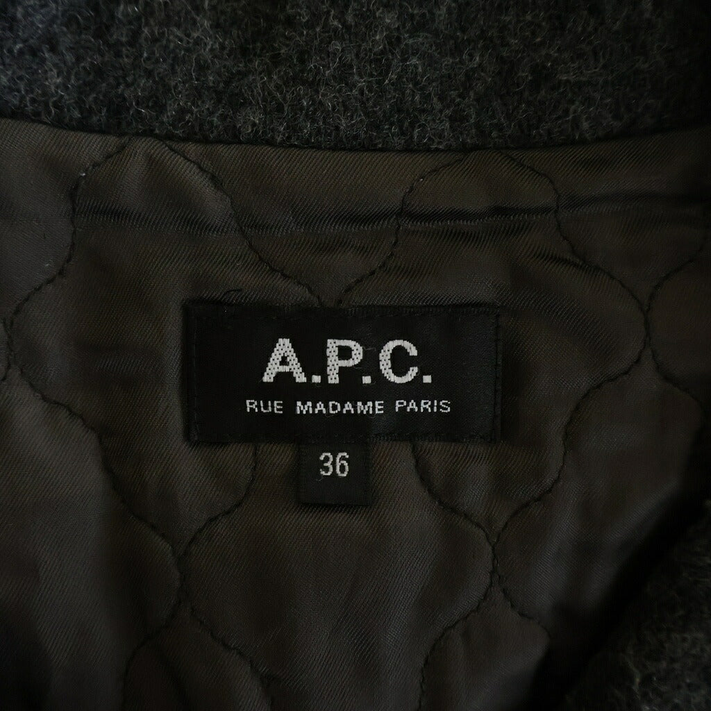 A.P.C(アーペーセー) ダブルボタンウールロングチェスターコート グレー