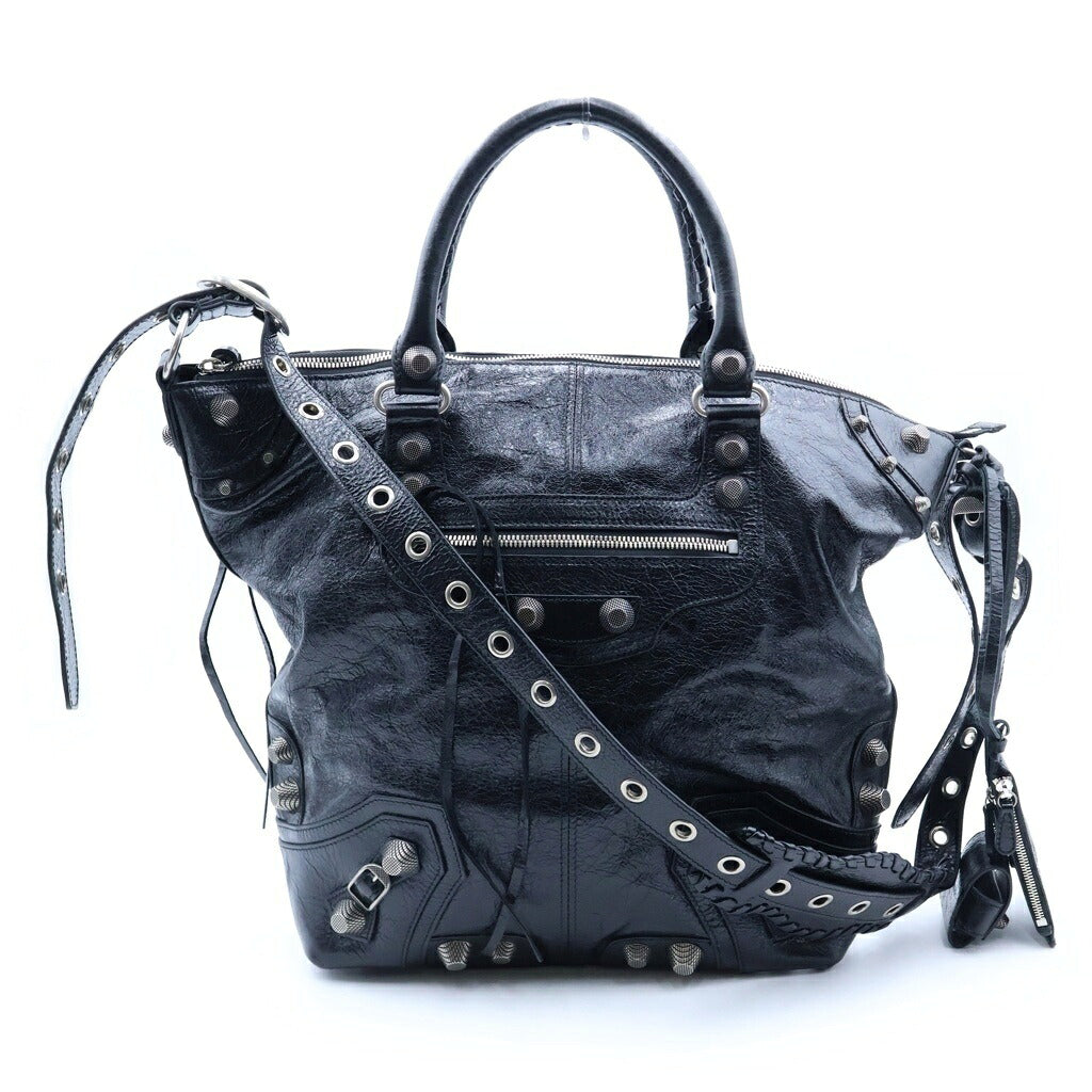 BALENCIAGA(バレンシアガ) ル・カゴール 2WAYショルダーバッグ トートバッグ ブラック レザー 719067