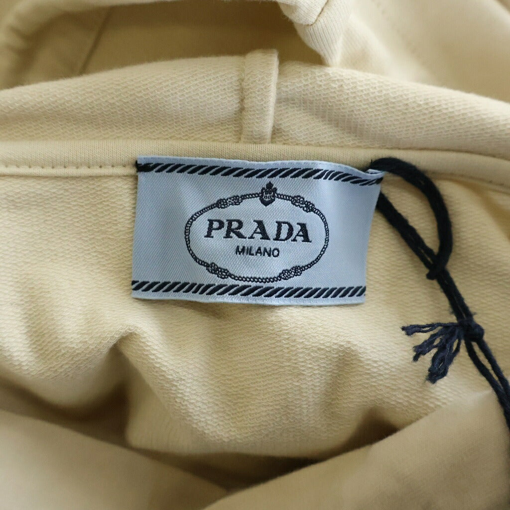 PRADA(プラダ) 24SS トライアングルロゴ ドローストリング フーデッド 長袖コットンドレス ワンピース アイボリー 133309 14LY