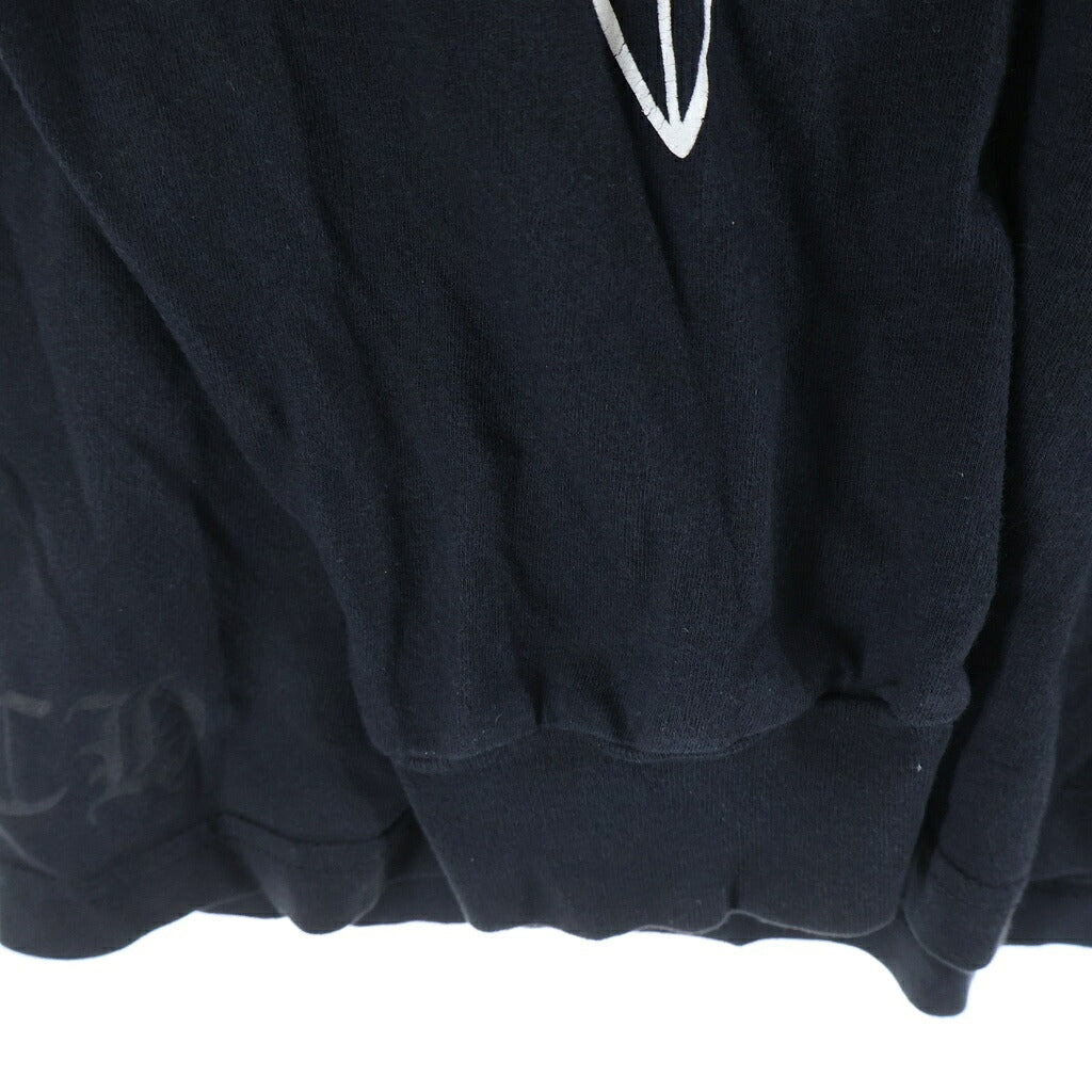 CHROME HEARTS(クロムハーツ) FLOLAL CROSS HORSESHOE L/S Tee フローラルクロス バックホースシュープリント 長袖Tシャツ ブラック