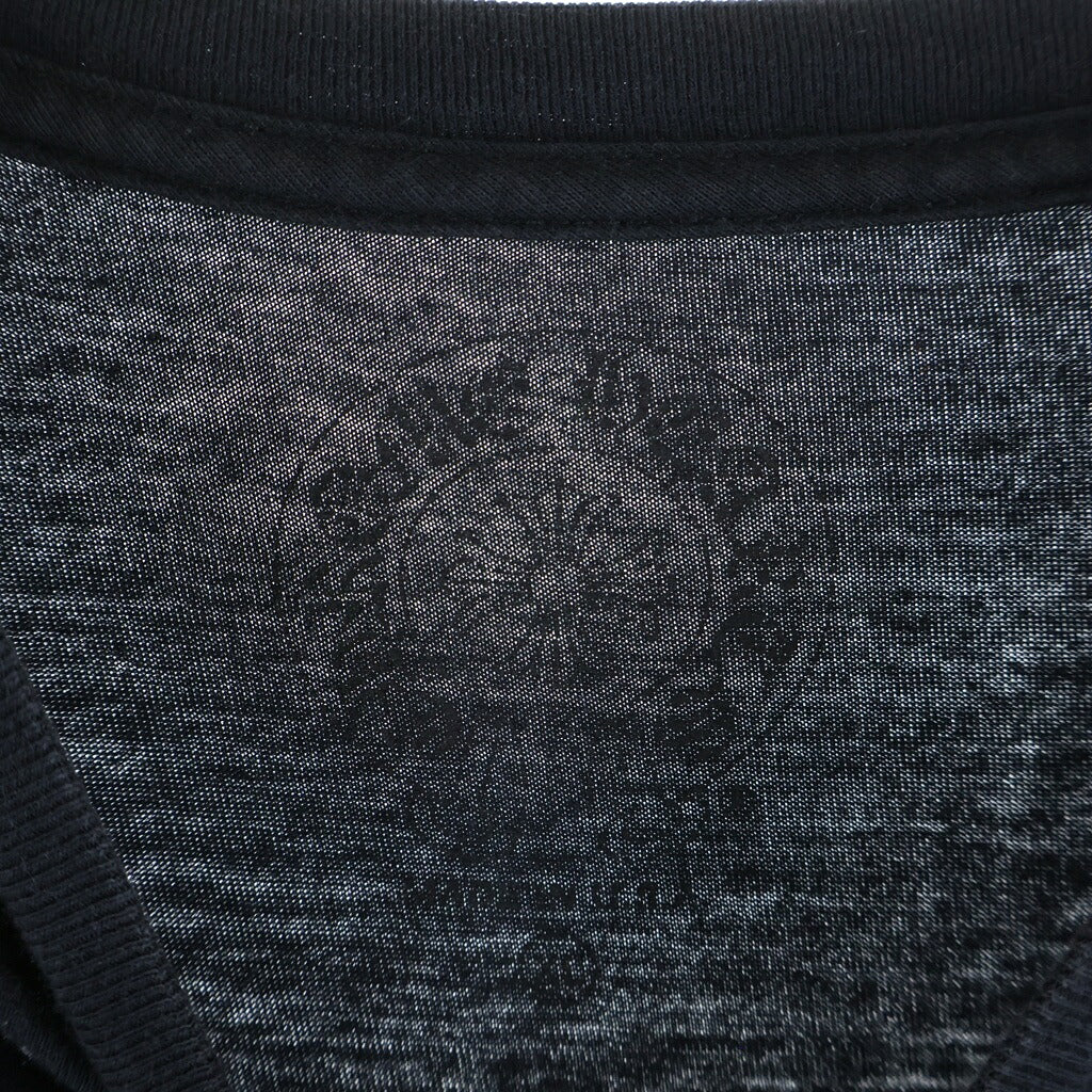 CHROME HEARTS(クロムハーツ) FLOLAL CROSS HORSESHOE L/S Tee フローラルクロス バックホースシュープリント 長袖Tシャツ ブラック