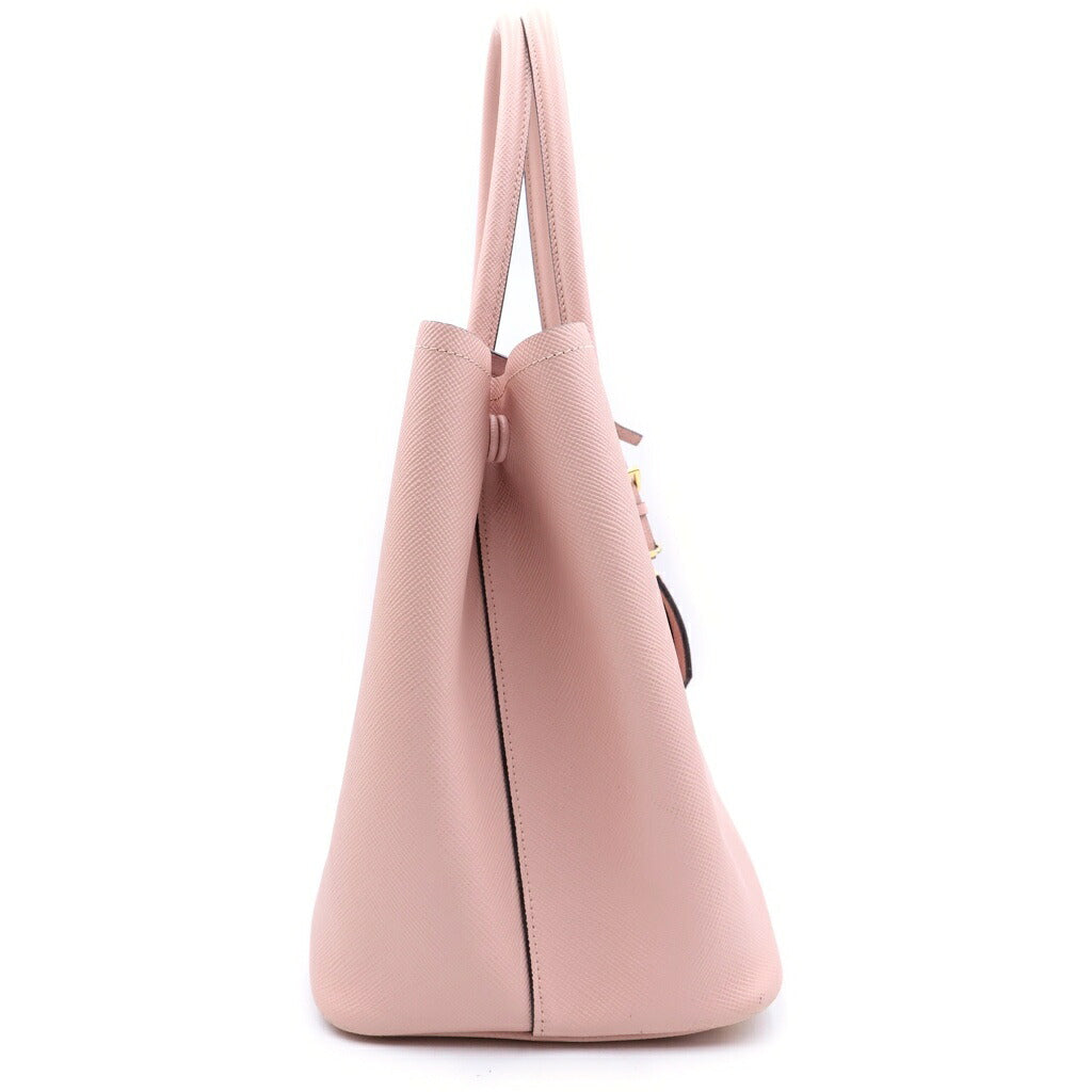 PRADA(プラダ) ドゥーブレ ミディアムバッグ トートバッグ 2wayショルダー サフィアーノ レザー ピンク 1BG775