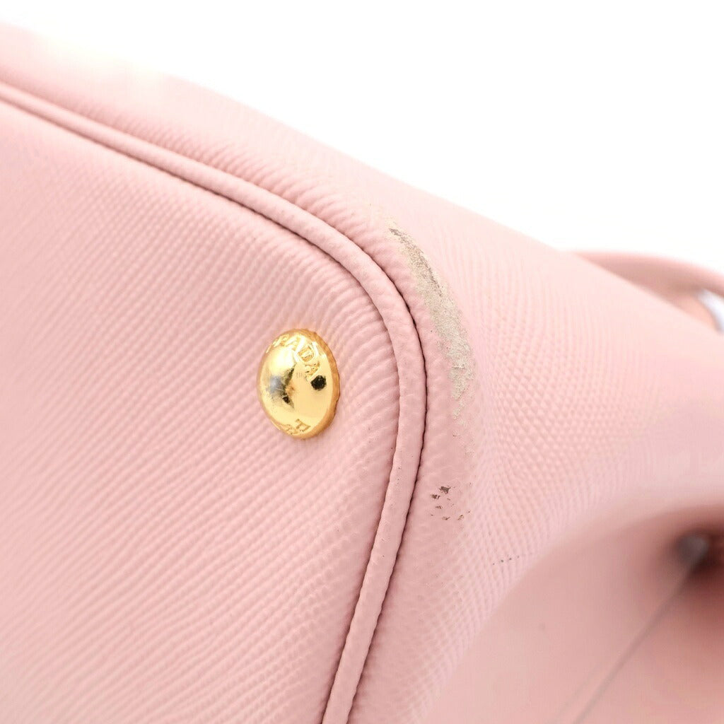 PRADA(プラダ) ドゥーブレ ミディアムバッグ トートバッグ 2wayショルダー サフィアーノ レザー ピンク 1BG775