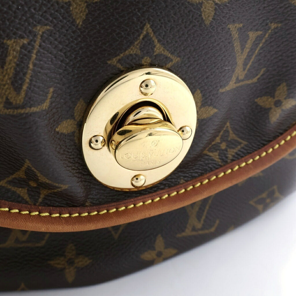 LOUIS VUITTON(ルイヴィトン) モノグラム トゥラムGM ショルダーバッグ ブラウン レザー×PVC M40075 ゴールド金具