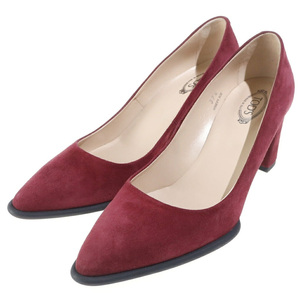 TOD'S(トッズ) スエード ヒールパンプス ボルドー レディース