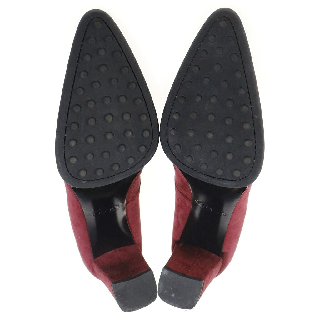 TOD'S(トッズ) スエード ヒールパンプス ボルドー レディース