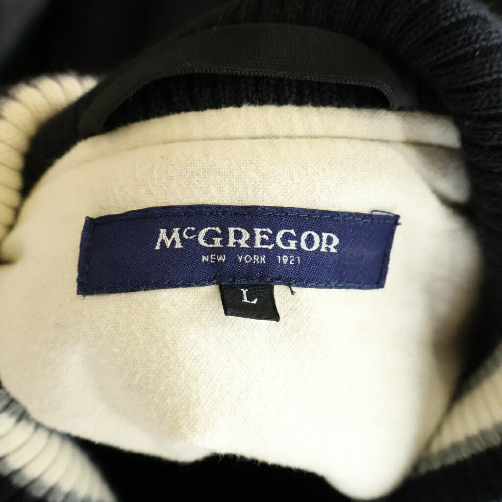 McGREGOR(マクレガー) 袖レザースタジャン バーシティジャケット ワッペン刺繍 ブラック