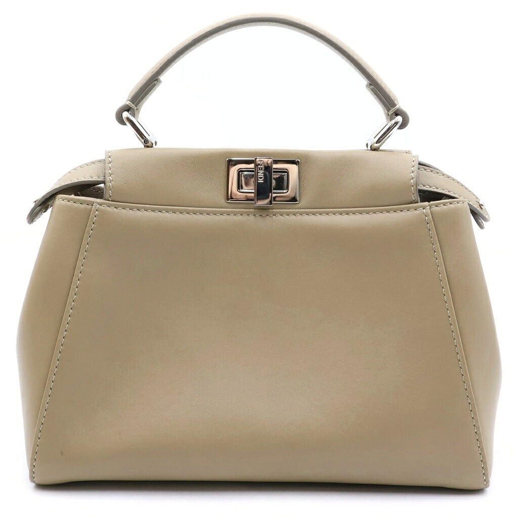 FENDI(フェンディ) ピーカブー ミニ ハンドバッグ 2wayショルダー レザー グレージュ