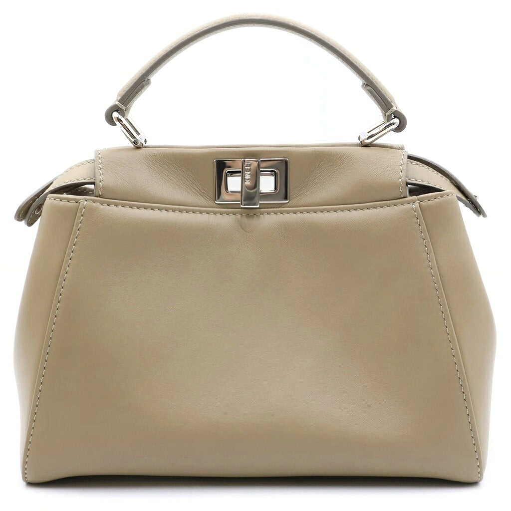 FENDI(フェンディ) ピーカブー ミニ ハンドバッグ 2wayショルダー レザー グレージュ
