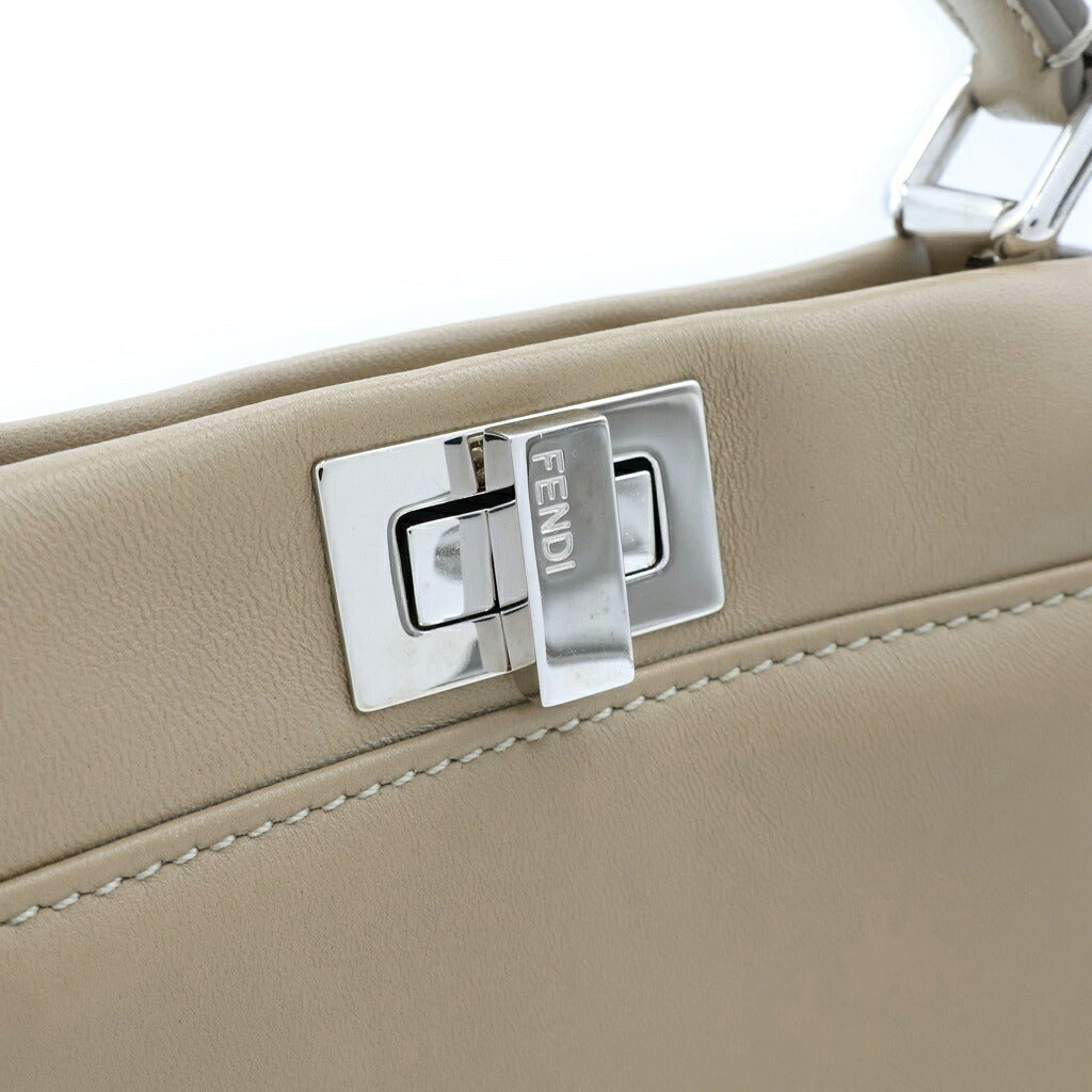 FENDI(フェンディ) ピーカブー ミニ ハンドバッグ 2wayショルダー レザー グレージュ