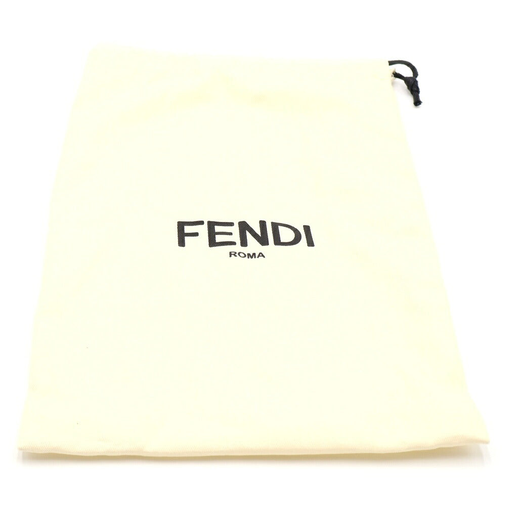 FENDI(フェンディ) ショルダーストラップ ユー ロゴ ゴールド金具 レザー ベージュ/ブラック