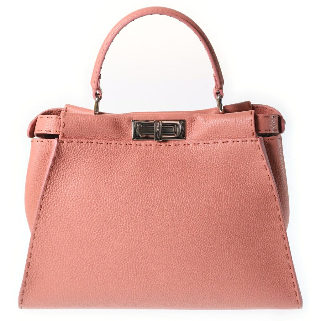 FENDI(フェンディ) ピーカブー セレリア ラージ ハンドバッグ 2wayショルダー オーダー品 レザー ピンク/グレー